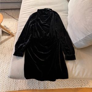 ZARA draped velvet dress